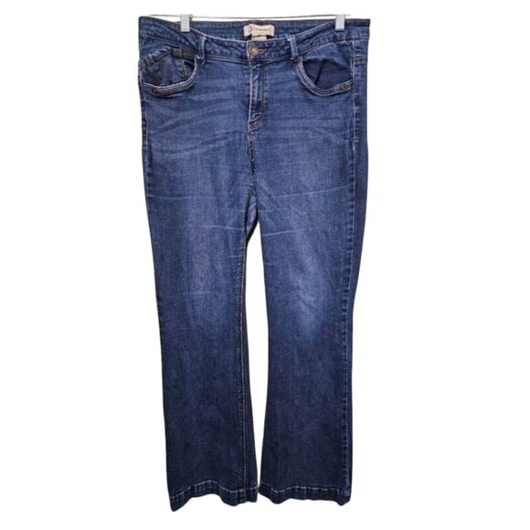 Democracy Liberty Bell Flare Jeans Stretch Mid-Rise Women's Size 14 - Picture 1 of 8